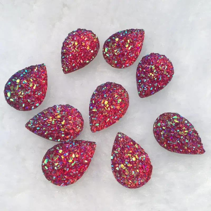 20pcs 11.5*17mm Natural ore Style Flat back Resin Rhinestones Cabochons For Bracelet Earrings accessories -HA77