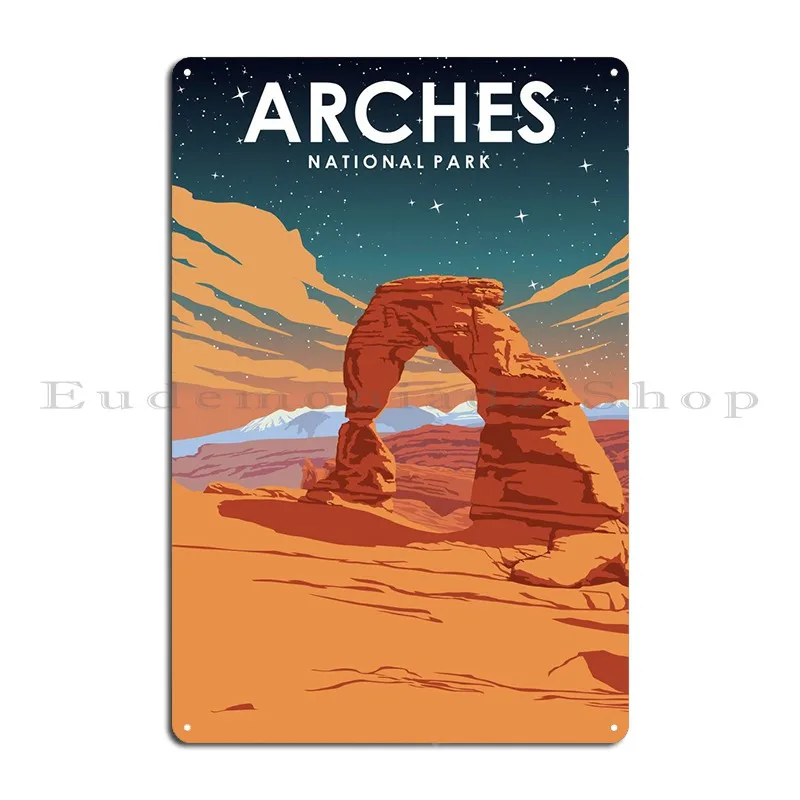 Arches National Park Night Metal Sign Retro Wall Decor Pub Printing Printing Tin Sign Poster