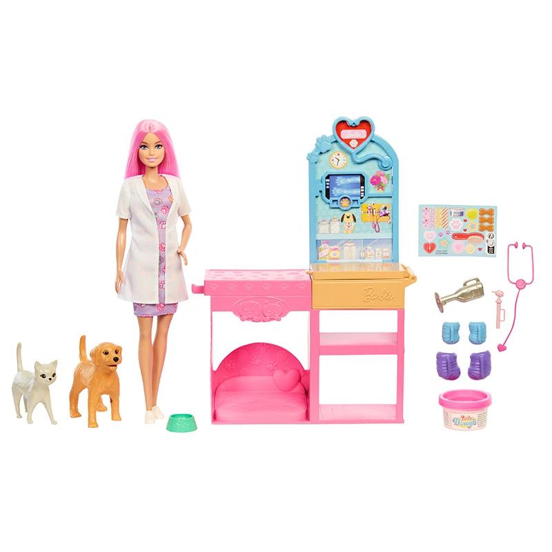 

【 Stock Toy Version 】 Barbie Doll Pet Doctor Toy Set, Girl Love Cultivation Toy Genuine Model Collection