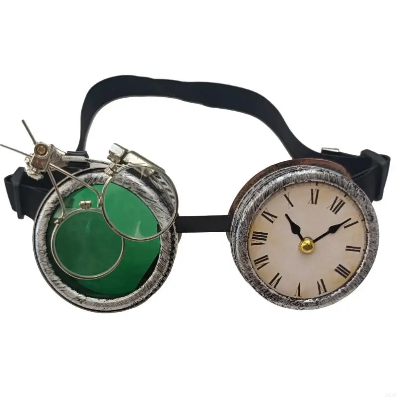 dxae 할로윈 코스프레 안경 스팀 펑크 고글 고딕 스팀 펑크 안경 시계