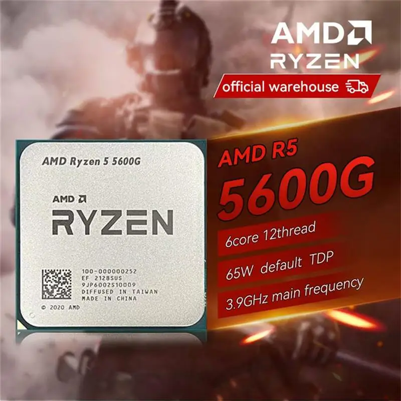 Top AMD Ryzen 5 5600G Vega 7 Brand New R5 5600G 3.9GHz placa de video CPU Processor Integrated Graphics Chips Socket AM4