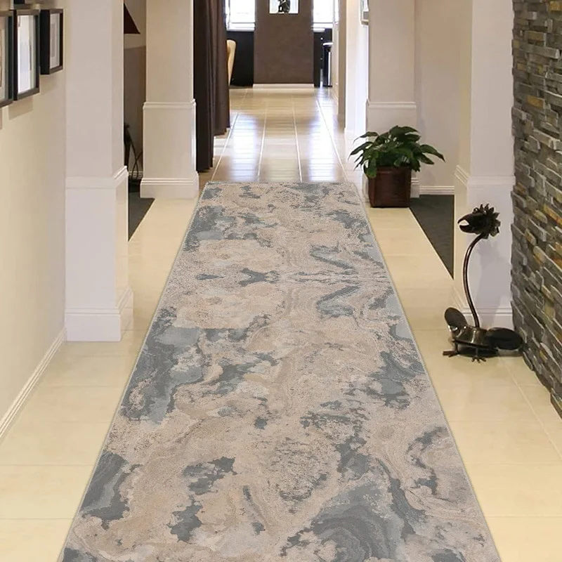 

3D Flower Long Corridor Carpets European and American Luxury Hallway Runner Carpet Non-slip Stairway Rug Washable Kitchen Mat
