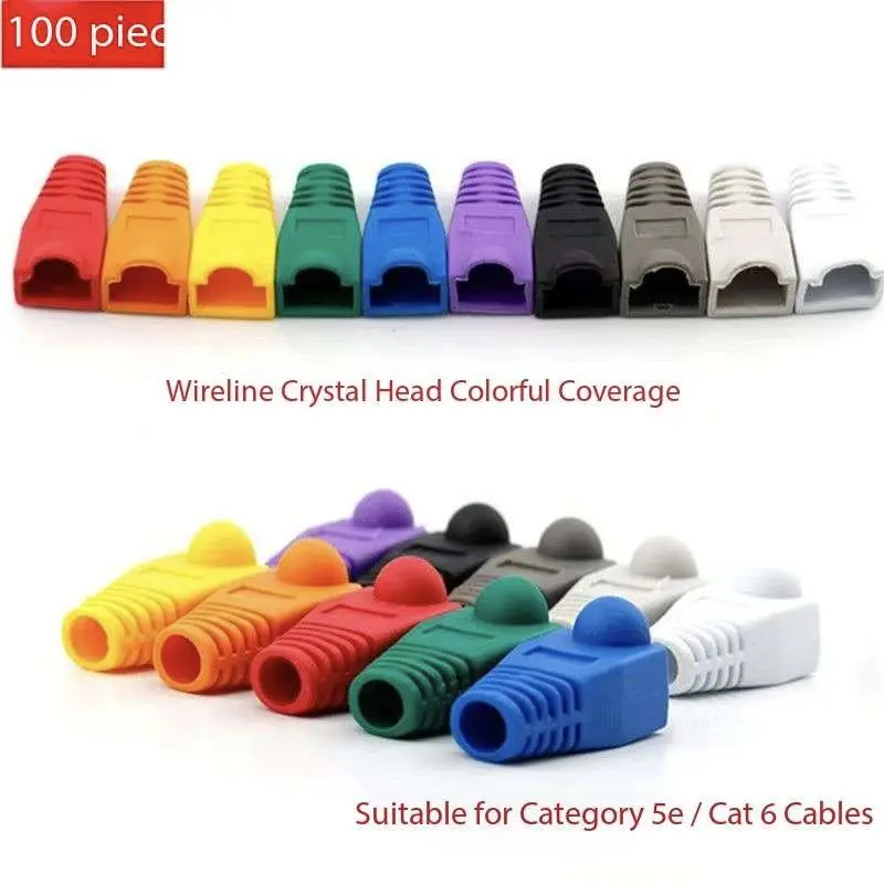 Mixed Color CAT5E CAT6 RJ45 Ethernet Network Cable Strain Relief Boots Cable Connector Plug Cover
