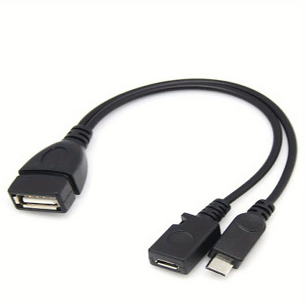 2-in-1 OTG USB to Micro USB Splitter Adapter for Fire Stick 4K/Fire TV, Android Phone/Tablet, Durable Tech Accessories