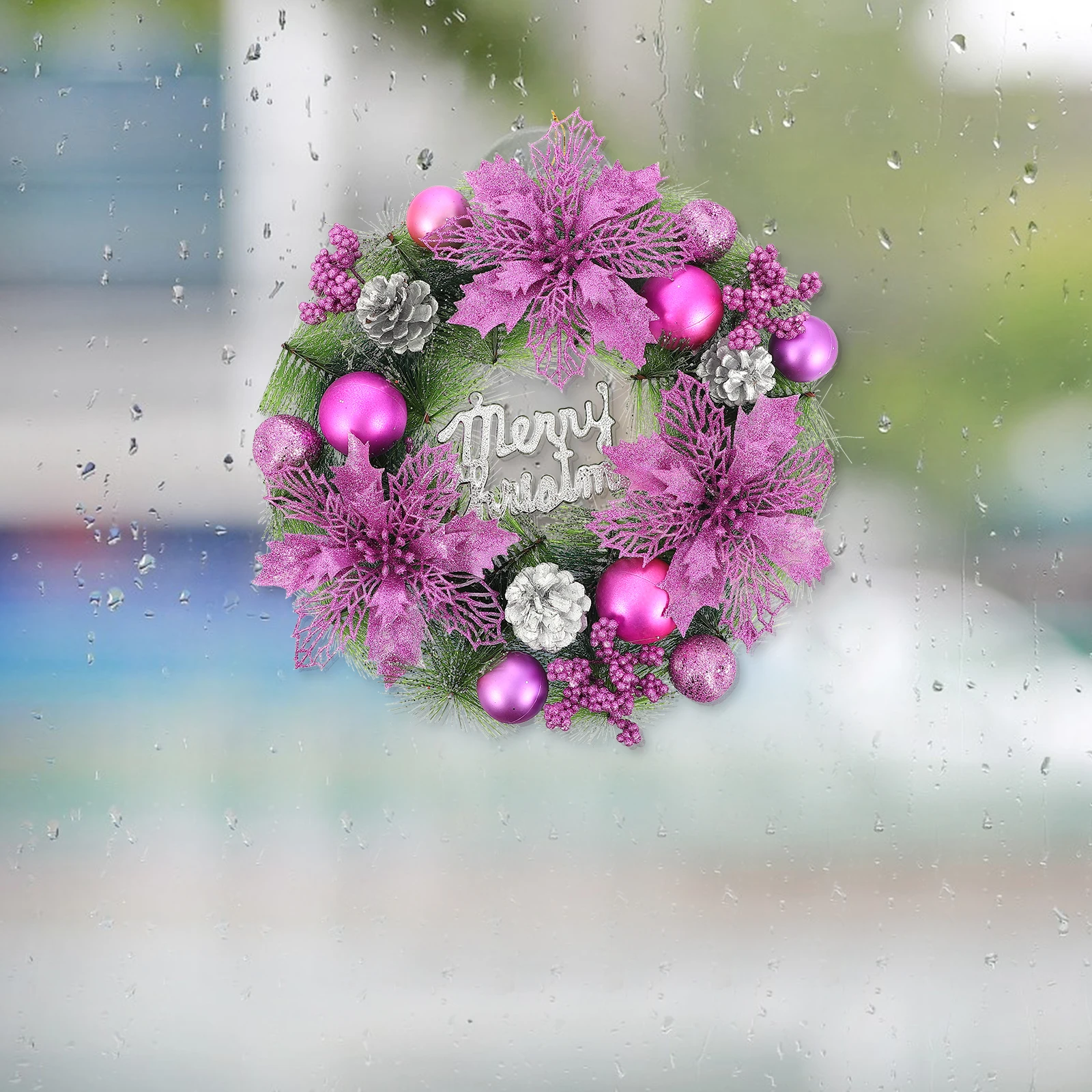 

Christmas Wreath Decor Festive Door Wall Hanging Xmas Garland Pendant Artificial Party Ornament Unique Festival Adornment Fake