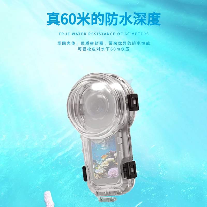 Tauchgehäuse für Insta360 X5, wasserdichter Schutz für Insta 360 X5, Unterwasser-Tauchschale, 60 m, Tiefsee-Fotografie-Zubehör – Detail 21