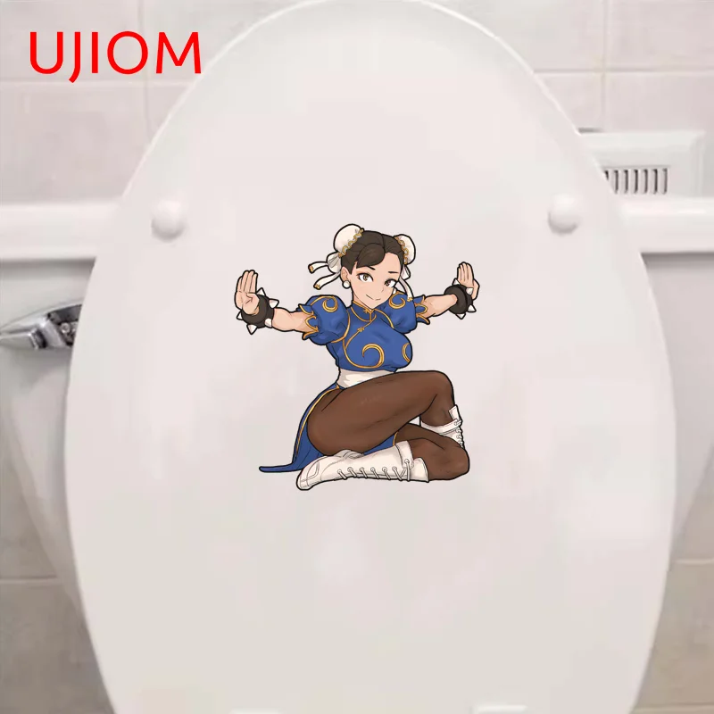 UJIOM Chunli Sexy Girl Wall Sticker Enchanting Attractive Sunscreen Sitting Posture Lively Decal Suitable For Art DIY Home Decor