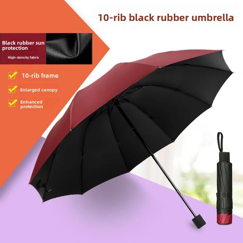 Automatic Umbrella Sunshade Waterproof Black Glue Coating Large Size Double Use for Sunny And Rainy Days Durable All round Ho...