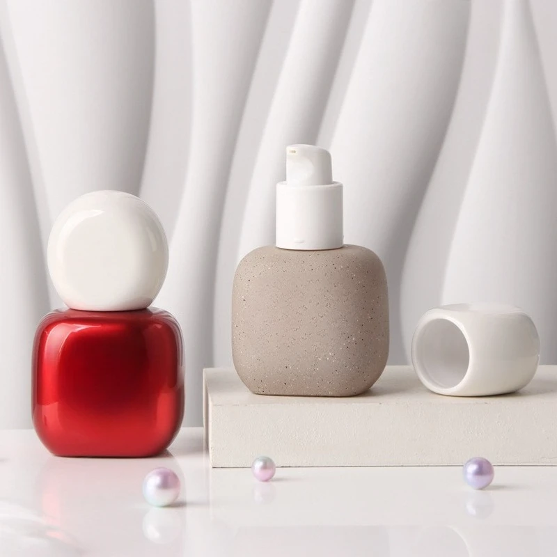 30 ml Lotions-Pumpflasche mit rundem Verschluss, nachfüllbare Sprühflasche für kosmetische Proben, dicker Boden, leerer Glasbehälter, nachfüllbar