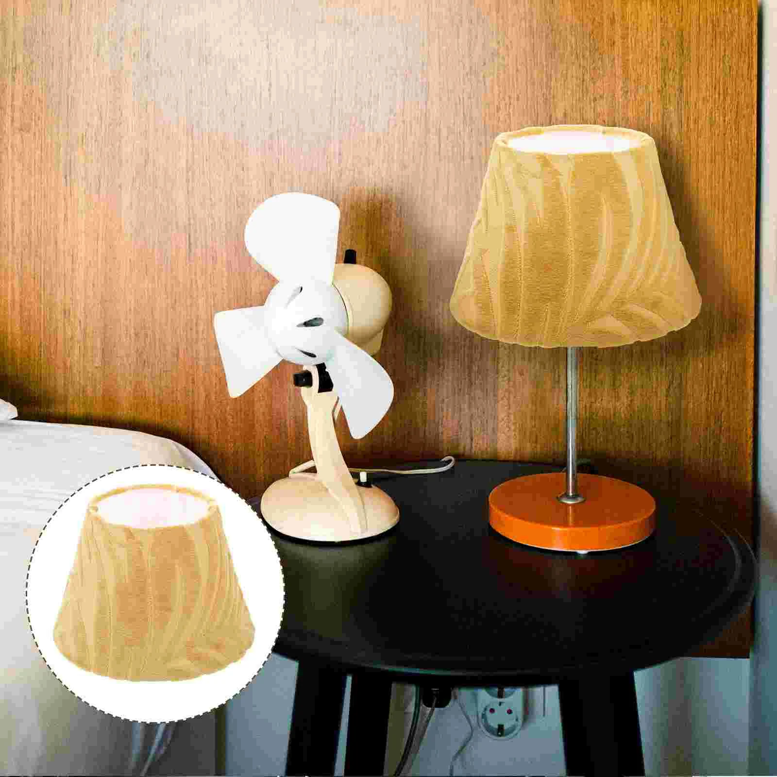 

Wool Fabric Lampshade White Nightstand Vintage Decor Universal Mats Desk for Office LED