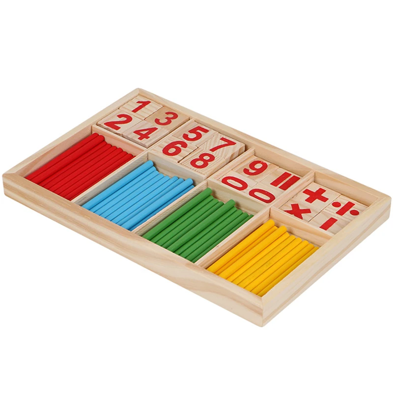  Montessori Education Mathematics Math Toys Arithmetic Counting Preschool Spindles Wooden Educational Toys for  Gift