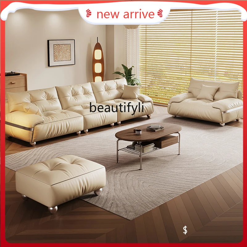 

S132 Medieval style cat scratching fabric sofa wabi sandy wind designer living room straight row sofa