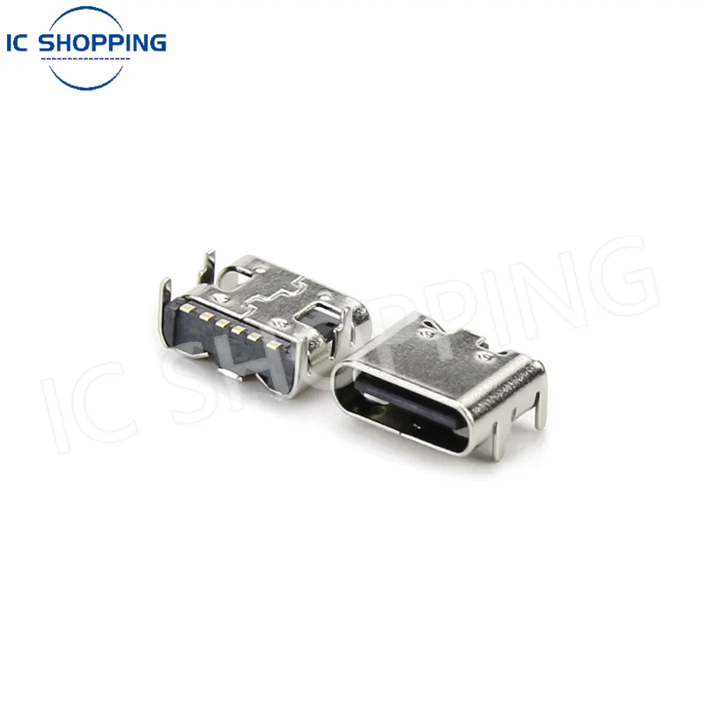 1000PCS SMD USB 3.1 Socket 6-Pin 16-Pin Type-C Female Chassis Connector for SMT Applications, Supporting Transmission Interface