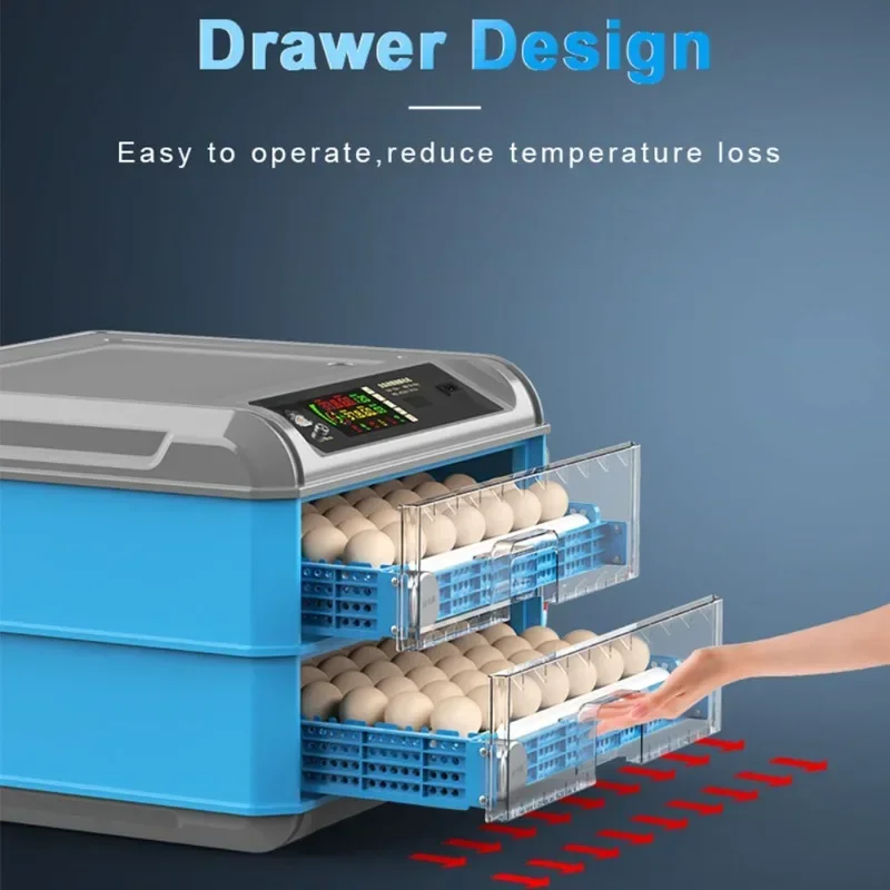 192 Eggs Incubator Drawer Upgrade Automatic Brooder Chicken Automatic Goose Bird Quail Brooder Duck Bird Pigeon Incubation