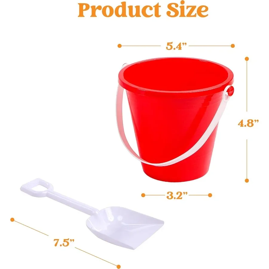 12 ensembles de seaux à sable avec pelles pour enfants, seaux de plage, jouets, cadeaux de fête, seau en plastique avec poignées