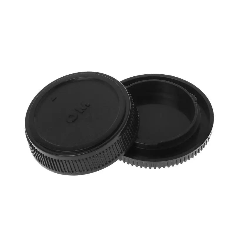 Rear Lens Body Cap Camera Cover Set Dust Screw Mount for Protection Plastic Black Replacement for OLYMPUS OM SLR Camera QXNF