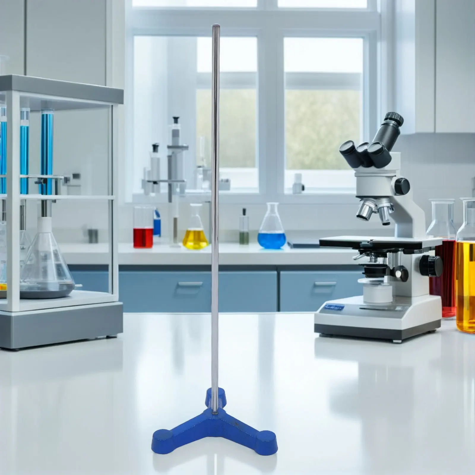 Laboratory Metal Retort Base Stand 110Mm Long Rod Triangular Tripod Stable Equipment Chemistry Tripod Glassware - view 3