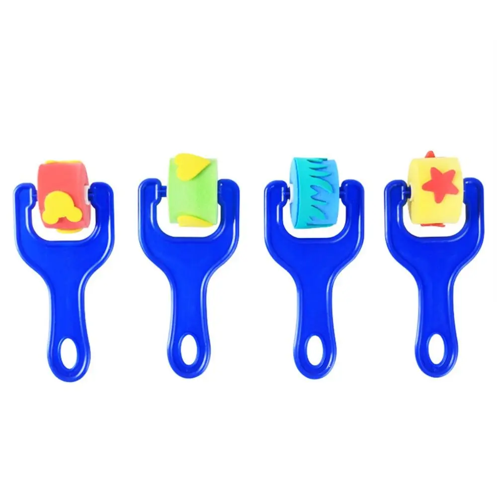 Esponja escova esponja carimbo escova kits cogumelo vara eva rolo diy esponja selo escova diy flor pintura brinquedos educativos