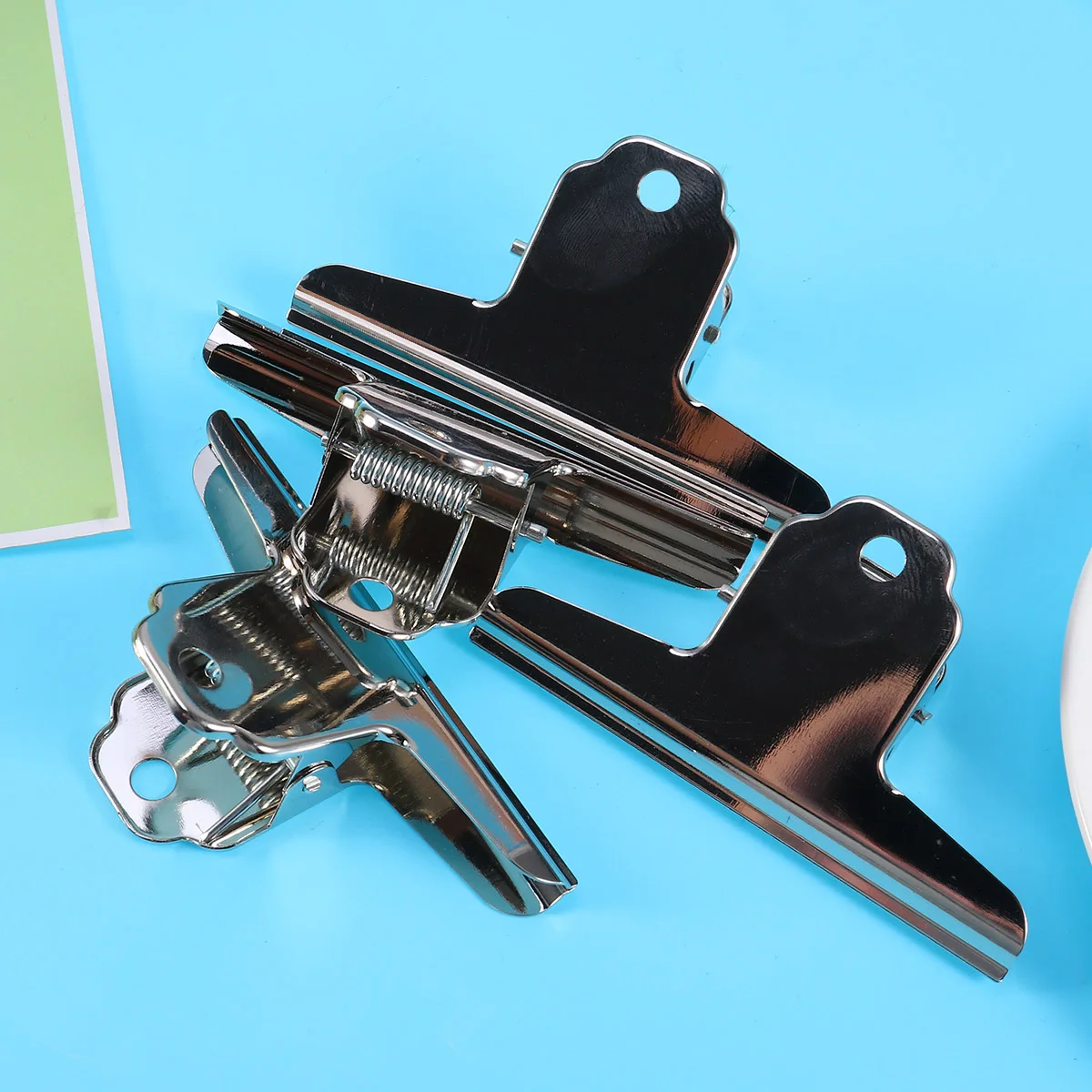 

10 Pcs Tempered Steel Metal Clips Silver With Superior Holding Power For Bag Sealing And File Management