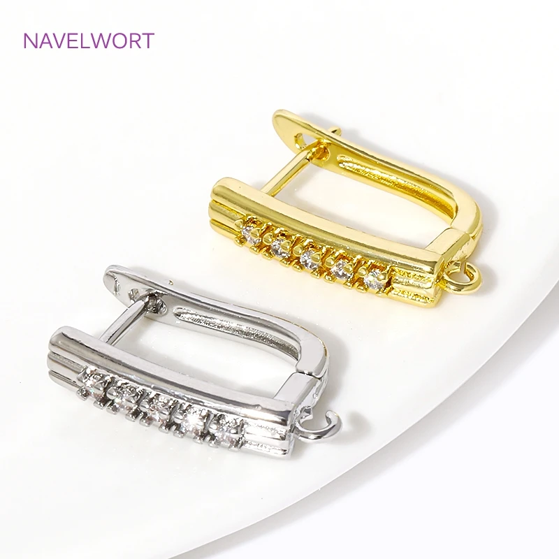 18K Gold Plated Brass Anti-Allergy Earring Hooks Clasps Shvenzy Ear Wire Earring Hook For DIY Earring Jewelry Making Fittings