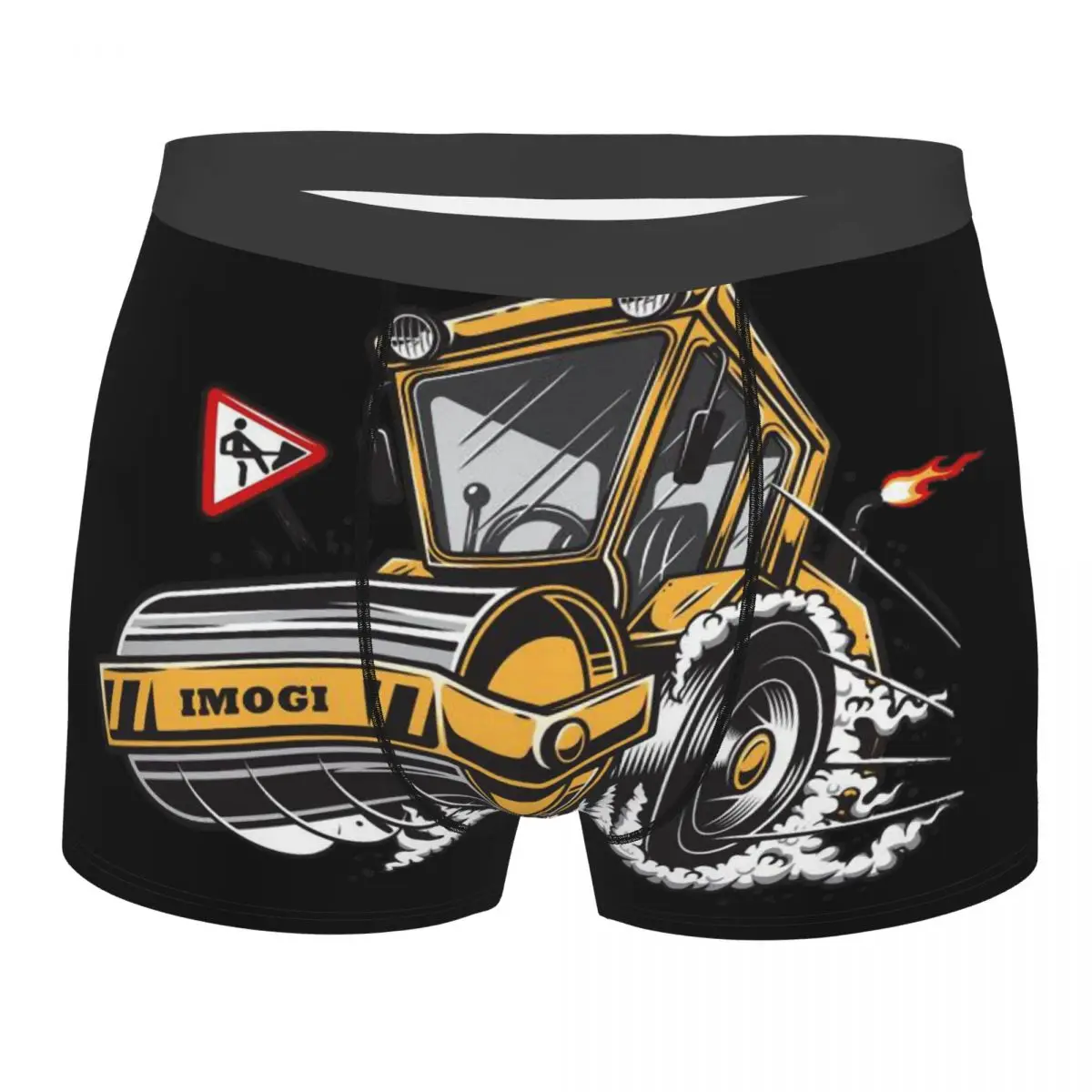 Of Steamroller With Smoke Heavy Equipment Under Men Printed Boxer Briefs Underwear Highly Breathable High Quality Birthday Gifts