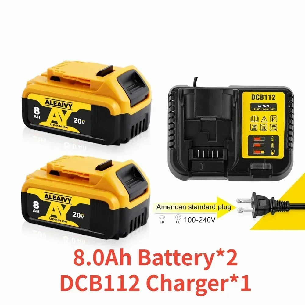 

DCB200 20V Battery Compatible with dewalt power Tools 18V 6Ah rechargeable electric tool Lithium batteries 20V 18Volt 18v 8.0Ah