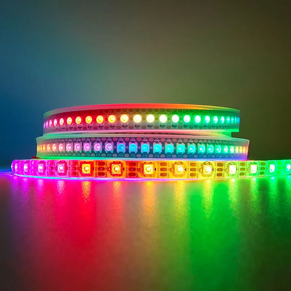 5V WS2812B WS2812 Digital Flexible Individually Addressable Pixel Led Strip RGB LED Strip 30/60/74/96/144Pixel/Led/M Tape Light