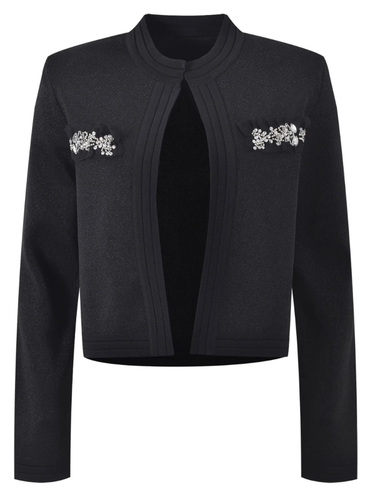 Primavera 2025 nuevo Sle ort tejido Dr y Jaet conjunto pesado bordado redondo Ne Sexy Faionable prendas de vestir exteriores de lana