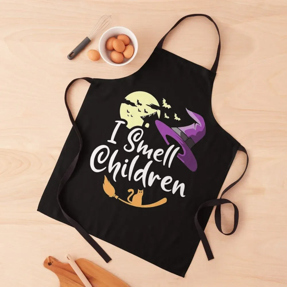 

I Smell Children witch Halloween Apron professional kitchen work gowns for women cleaning Apron