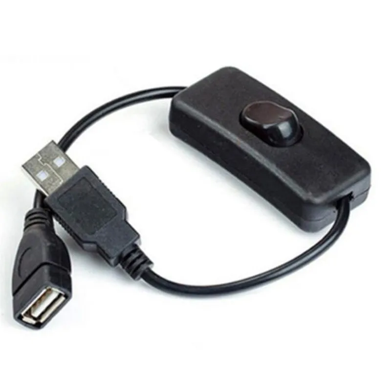 28cm USB Cable Black/white With Switch ON/OFF Cable Extension Toggle for  Lamp USB Fan Power Supply Line Durable Adapter C6