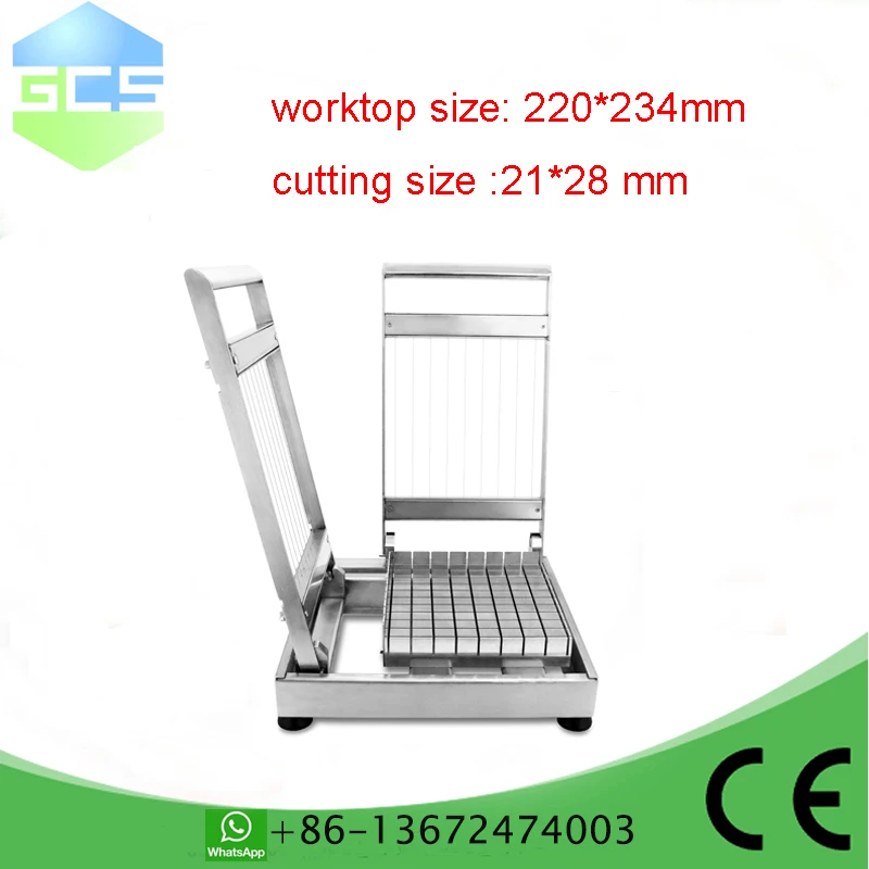 

21×28mm Mousse Cake & Bar Candy Cutter | Manual Double Arm Chocolate Block Guitar Cutter Machine