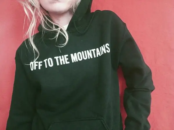 Sudadera con capucha de Off To the Mountains para mujer, jerseys divertidos, Sudadera con capucha Unisex, Top Tumblr, Sudadera con capucha informal con cita