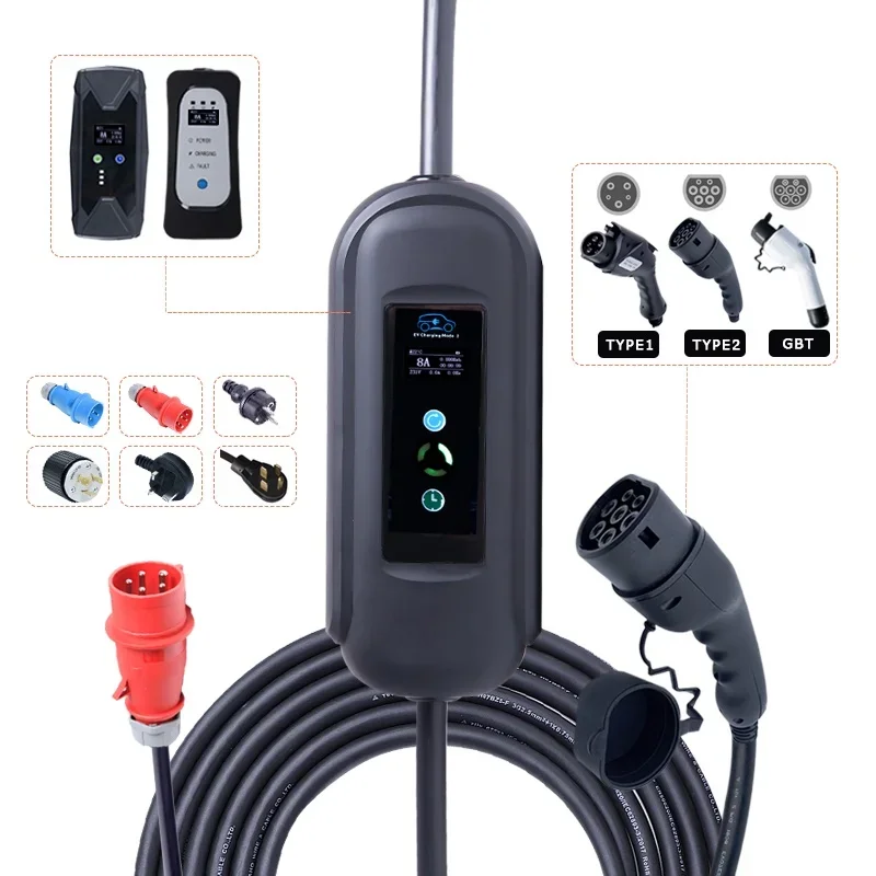 OEM ODM 3.5kw 7kw 11kw 22kw Portable Home Electric Car Battery Charger EV Charging Station 5 6 7 10 Meter