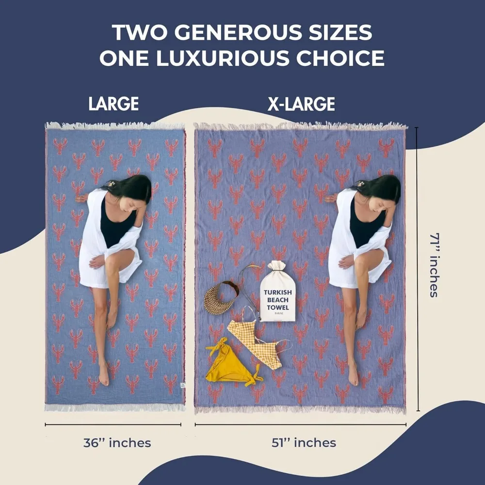 منشفة شاطئ سريعة الجفاف مقاس XL - مقاس 51 × 71 بوصة | ضروري لأيام الشاطئ الخالية من الرمال | مناشف كبيرة للاستمتاع بالشاطئ #2