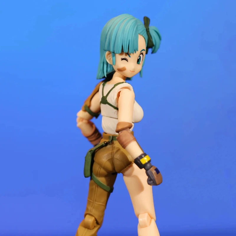 Figura de ação Dragon Ball Super – Jovem Bulma com peças móveis, ideal para colecionadores e fãs de anime e bonecos de ação