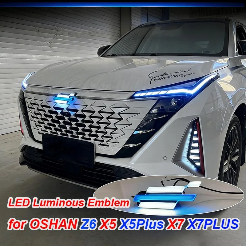 1pc for Changan OSHAN X5 Plus X7 Z6 LED Luminous Emblem Flowing Light Emblem Welcome Decorative Lights