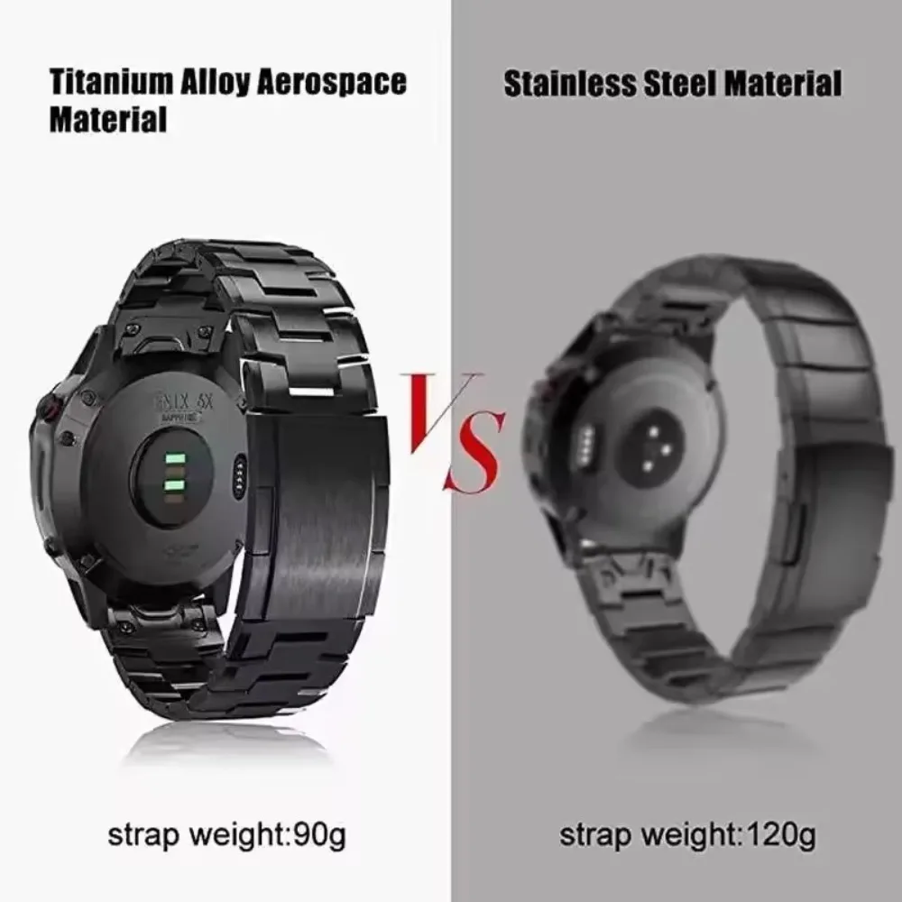 Cinturino in metallo in lega di titanio da 22 mm per Garmin Forerunner 970 570 955 265/Venu 3 Cinturino con connettore rapido per 26mm Fenix 8 51mm