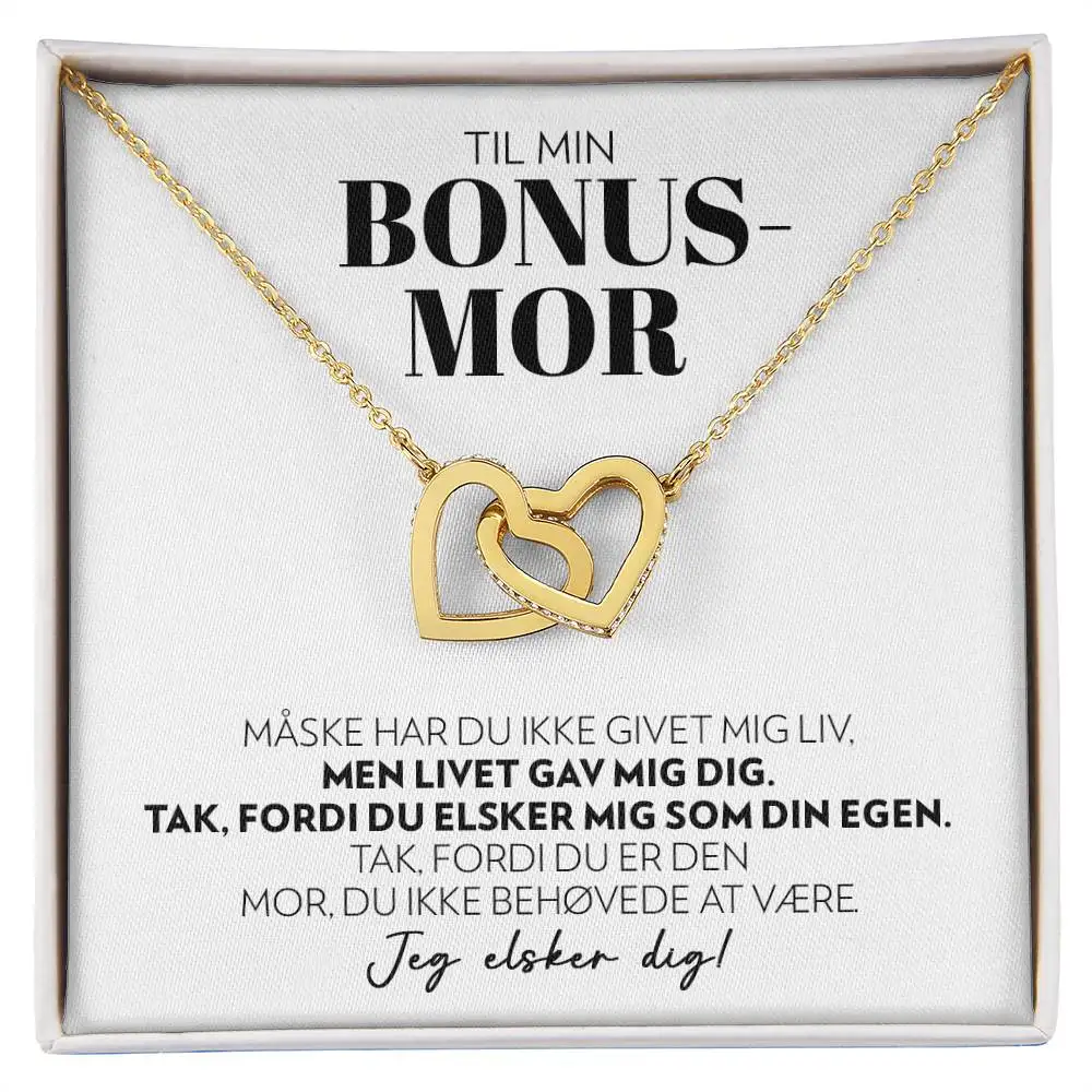 To My Bonus Mom Mother Necklace Gift Women Mor Datter Love Double Heart Pendant Necklaces Fashion Jewelry New Hot Dropshipping