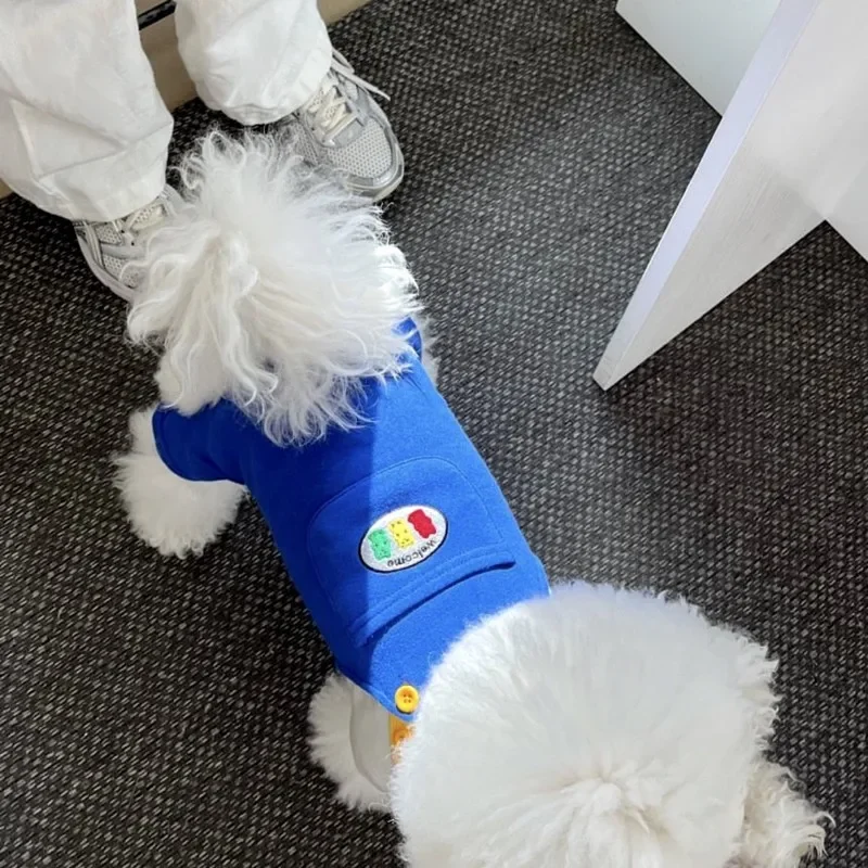 Schattige Zomer Nieuwe Schattige Kleur Blokkerende Casual Dierendraagbroek Puppy Bichon Moerassen Hond Jumpsuit Hondenbroek Kleine Hondenkleding