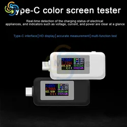 Type-c Bidirectional/USB Test Meter Color Screen USB Tester Charger Tester Voltmeter 4-30V Voltage Current Tester Ammeter