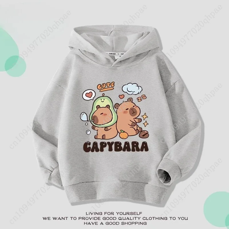 الأطفال الخريف والشتاء كابيبارا الأفوكادو مقنعين البلوز للبنين والبنات لطيف 2025 جديد في الهواء الطلق تنوعا بلايز عادية