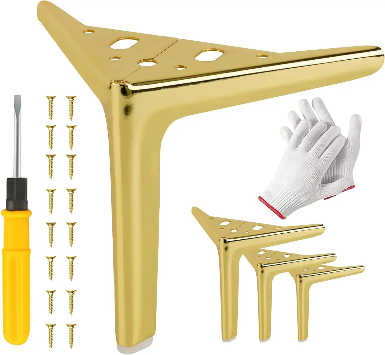 

Furniture Legs 6Inches, 4 Pcs Furniture Legs,Metal Sofa Legs, for Sofa Cabinet Cupboard Couch Chair Bed Replacement Furniture Fe