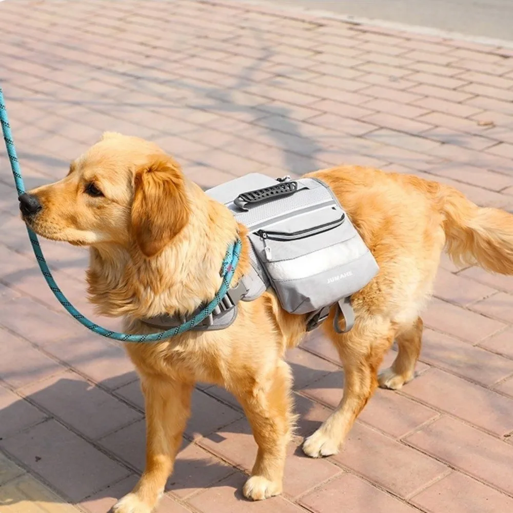 

Large Capacity Dog Training Backpack Adjustable Side Pocket Dog Snack Bag Double Pack Reflective Dog Harness Saddlebag Outdoor