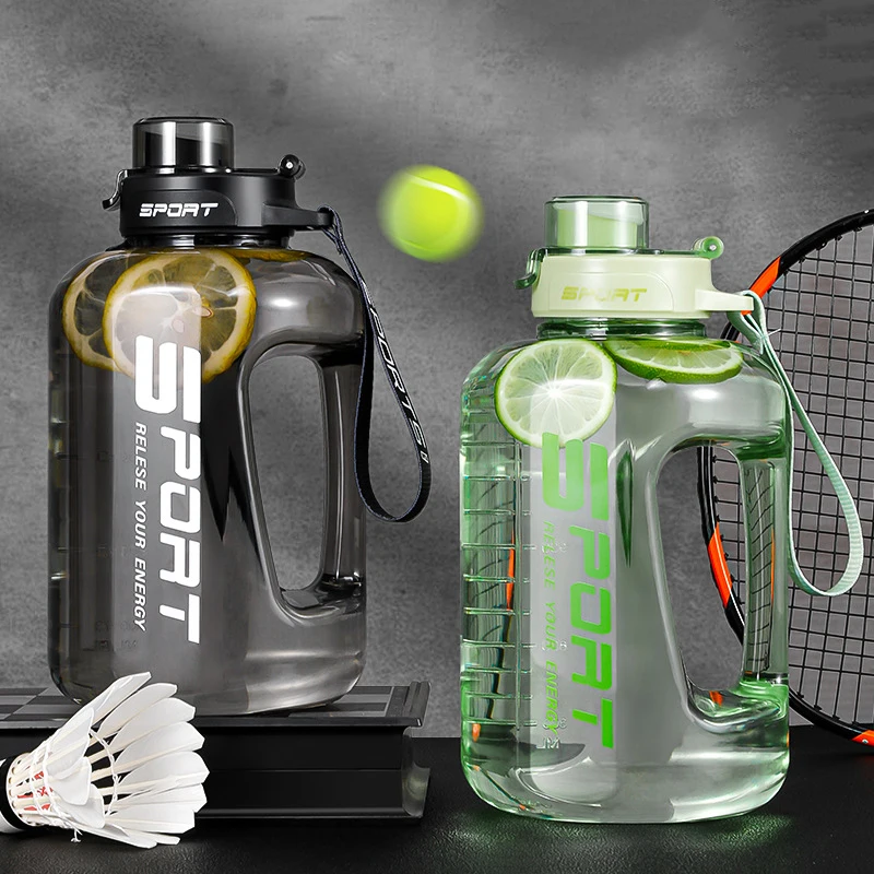 2500/1700ML Portable Water Bottle With Straw Lid Large Capacity Men's Sports Gym Water Kettle For Camping Travel Space Cup