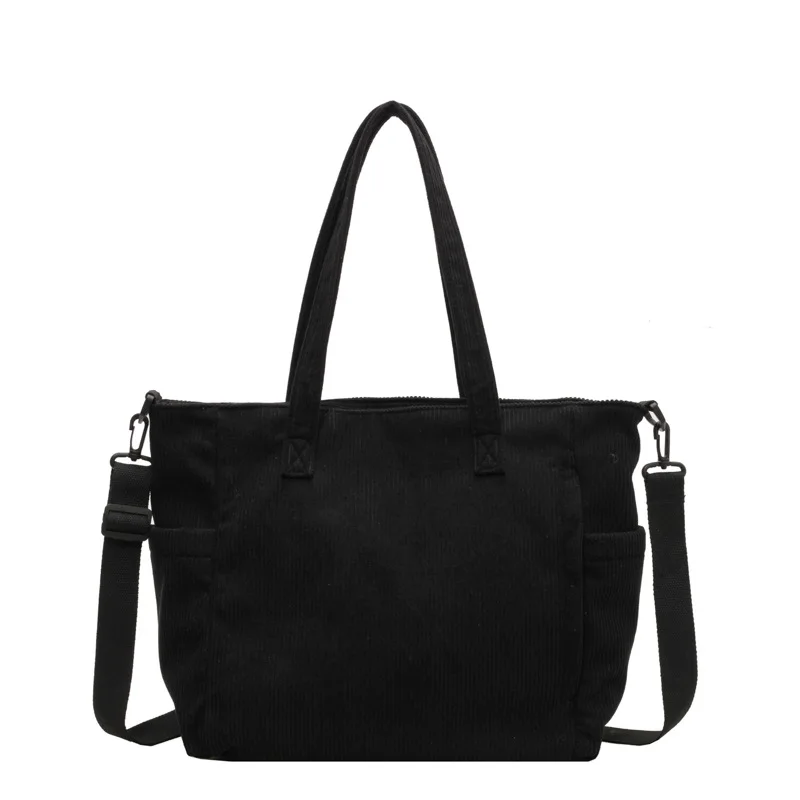 Neue Damen-Umhängetasche aus Cord, große Kapazität, Pendler-Tasche für Arbeit, Uni, tägliche Nutzung, Handtasche, Umhängetasche – Detail 12