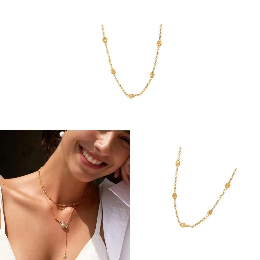 91AF Sports Inspired Tennis Racket Necklace for Daily Wear and Casual Gifting