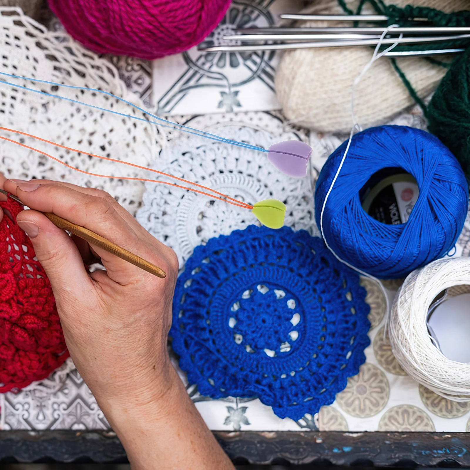 

Knitting Needles Stopper Silicone Flower Tip Protectors End Caps For Sweaters Crochet Hooks Knitting Accessories Needle