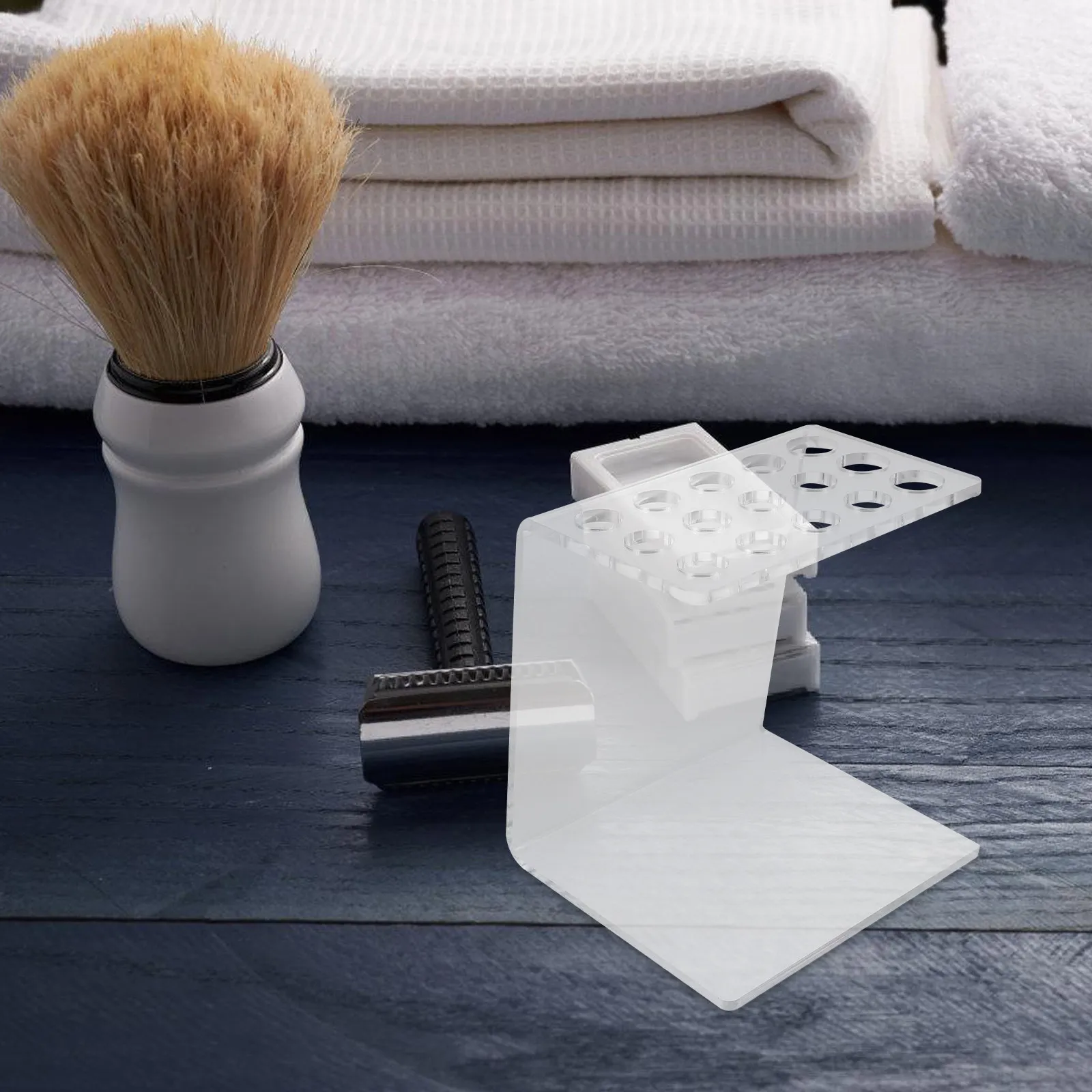 

Acrylic Beauty Scissor Holder Transparent Stylist Tool Organizer for Salon Desktop Storage Rack Stand Comb Shear Pen Keeper