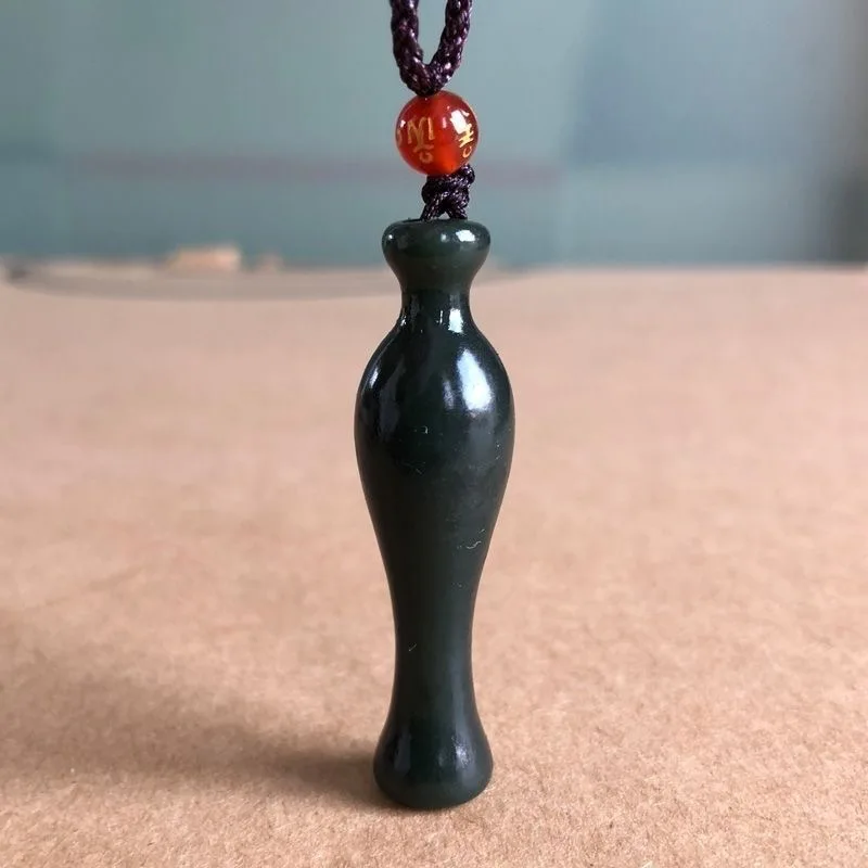 

Натуральный нефритовый сапфировый кулон-ваза из Синьцзяна, тонкие мужские и женские модели.