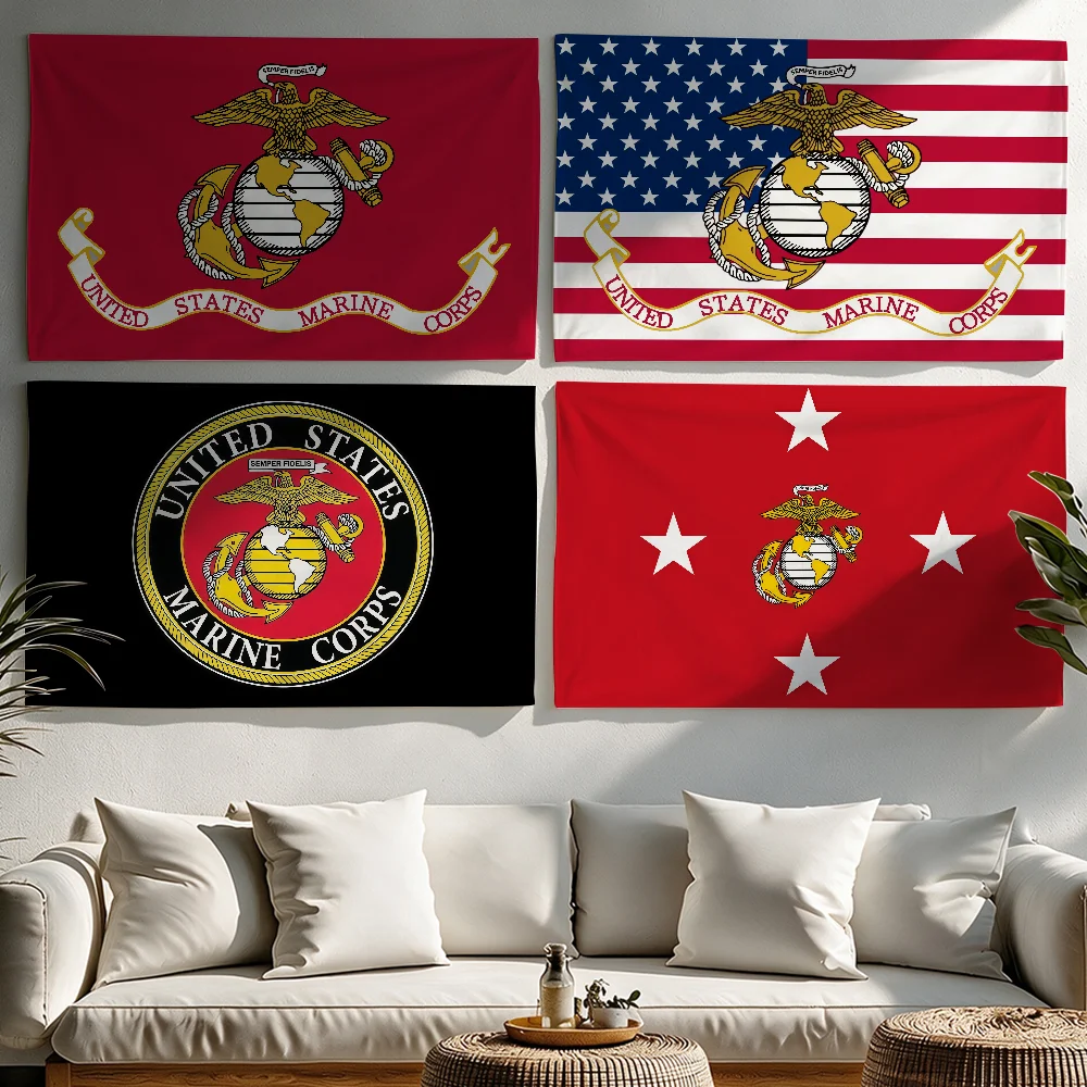 United States Marine Corps flag Tapestries Outdoor Parties Bedrooms Living Rooms Dorm Rooms Wall Decor Banners Gifts